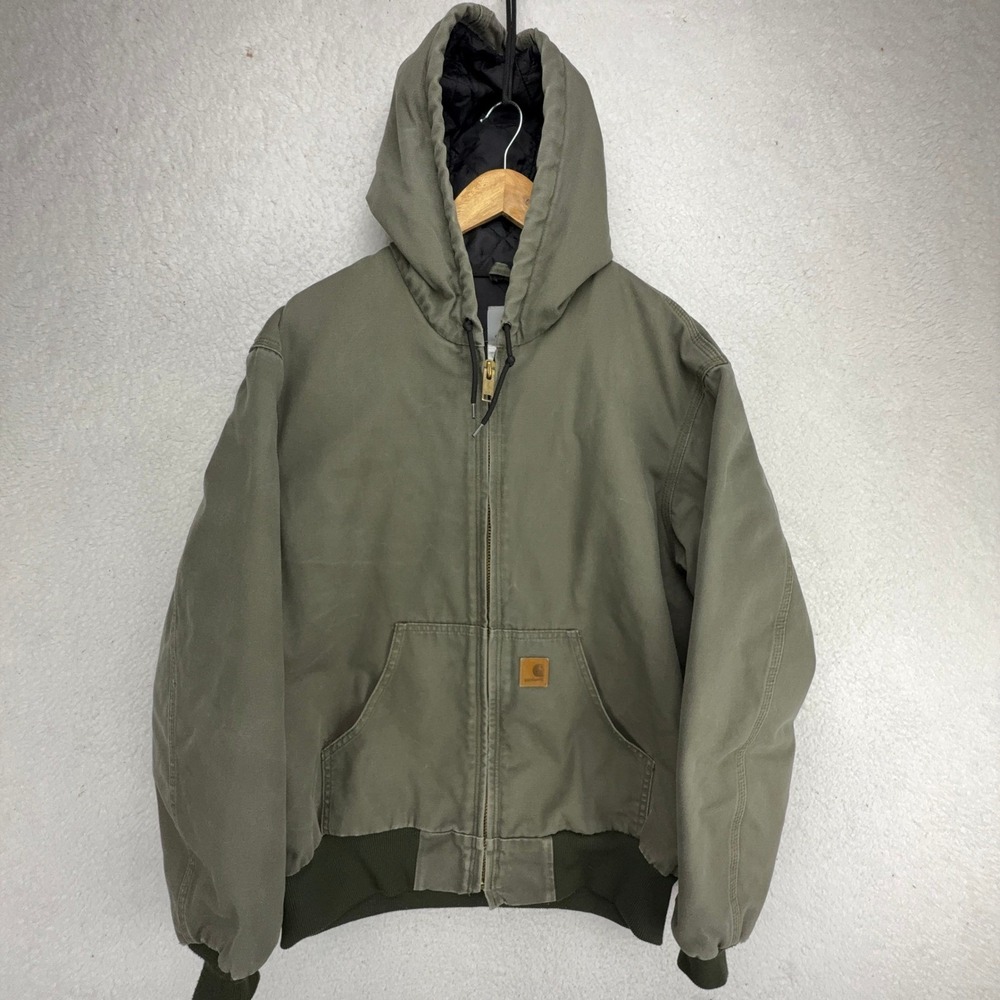 Carhartt Sandstone Active Jacket Quilt Lined Mens Medium J280 MOS Moss Green
